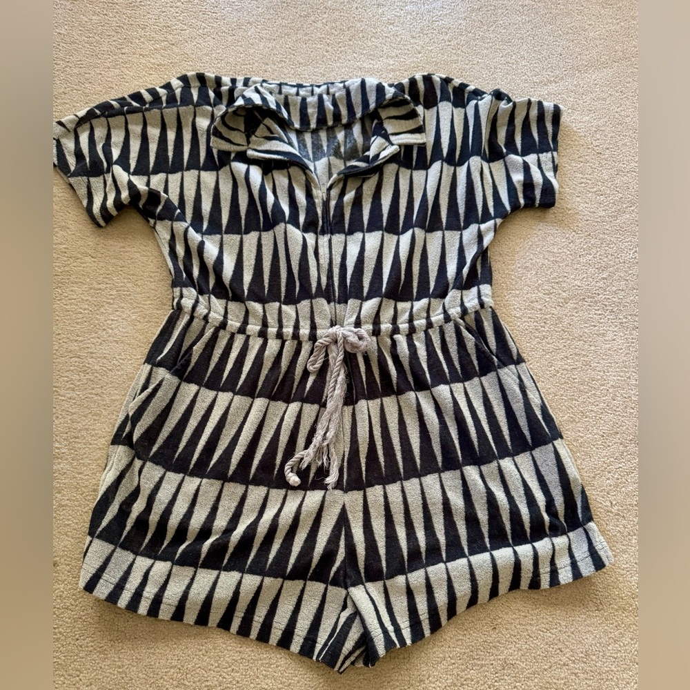 Marine Layer Striped Terry Romper  - Sz XL